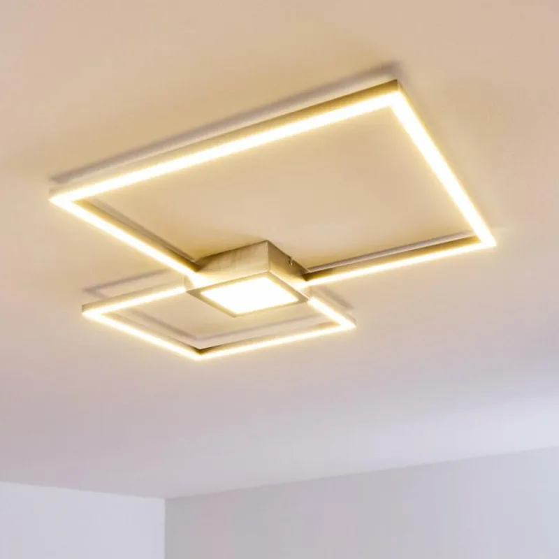 hofstein Plafonnier Narpes LED Nickel mat, 1 lumière