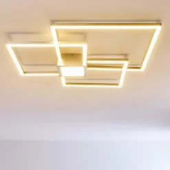 hofstein Plafonnier Narpes LED Nickel mat, 1 lumière