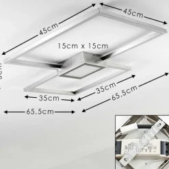 hofstein Plafonnier Narpes LED Nickel mat, 1 lumière