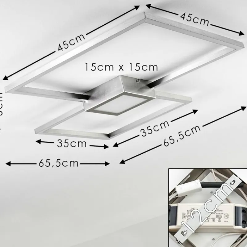 hofstein Plafonnier Narpes LED Nickel mat, 1 lumière