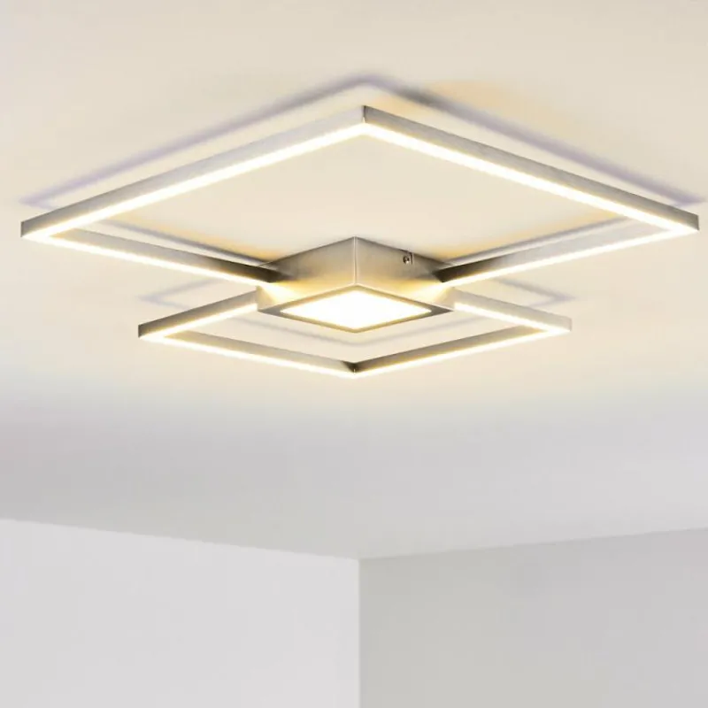 hofstein Plafonnier Narpes LED Nickel mat, 1 lumière