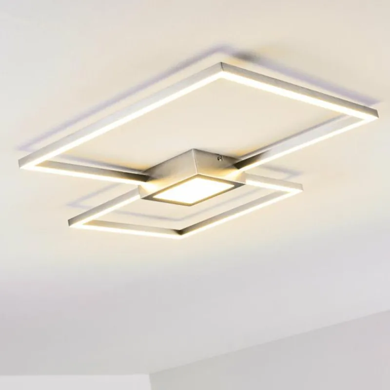 hofstein Plafonnier Narpes LED Nickel mat, 1 lumière