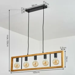 Lampes Vintages & Rétros-hofstein Plafonnier Nauleua Noir, 5 lumières