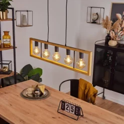 Lampes Vintages & Rétros-hofstein Plafonnier Nauleua Noir, 5 lumières