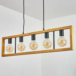 Lampes Vintages & Rétros-hofstein Plafonnier Nauleua Noir, 5 lumières