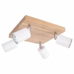 hofstein Plafonnier Nazca Bois clair, 4 lumières