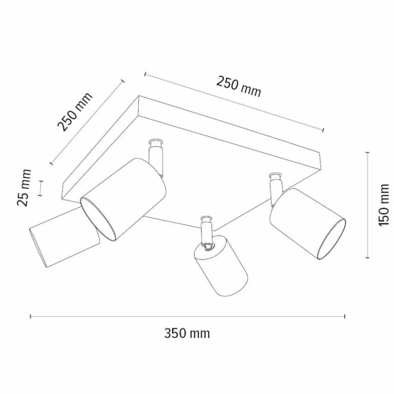 hofstein Plafonnier Nazca Bois clair, 4 lumières
