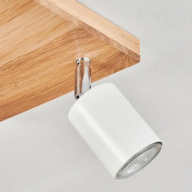 Luminaires Scandinaves-hofstein Plafonnier Nazca Chrome, Écru, 4 lumières