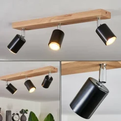 Lampes En Bois-hofstein Plafonnier Nazca Écru, 3 lumières