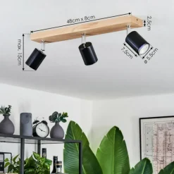 Lampes En Bois-hofstein Plafonnier Nazca Écru, 3 lumières