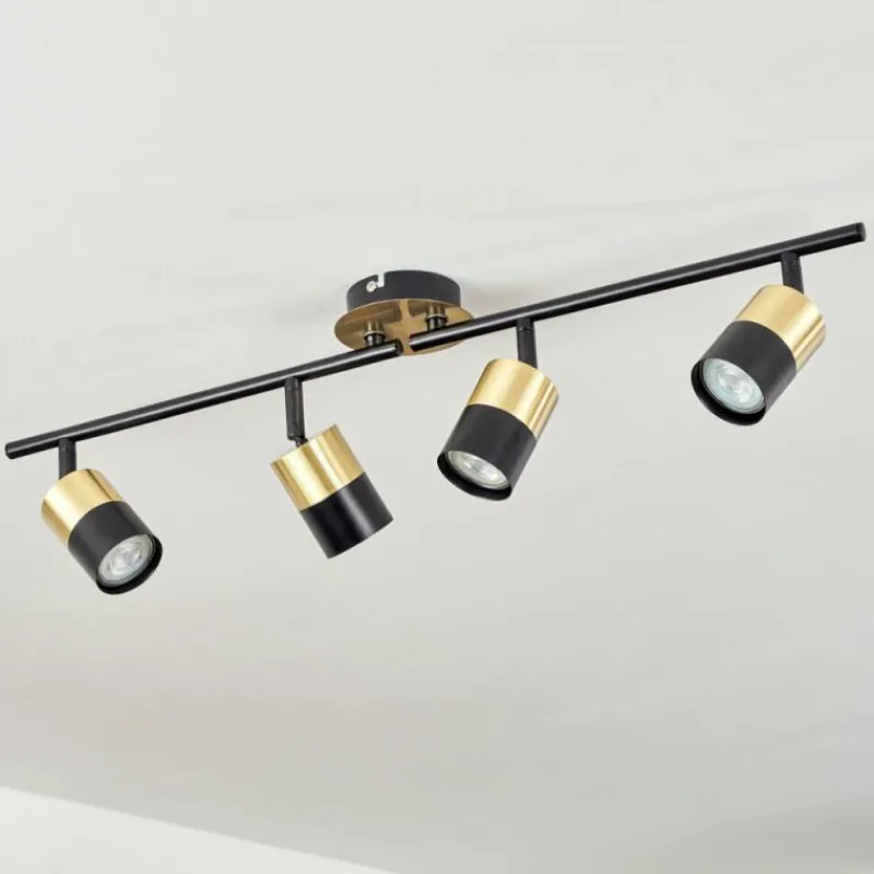 hofstein Plafonnier Neftenbach Laiton, Noir, 4 lumières