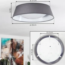 Lampes En Tissu-hofstein Plafonnier Negio LED Blanc, 1 lumière