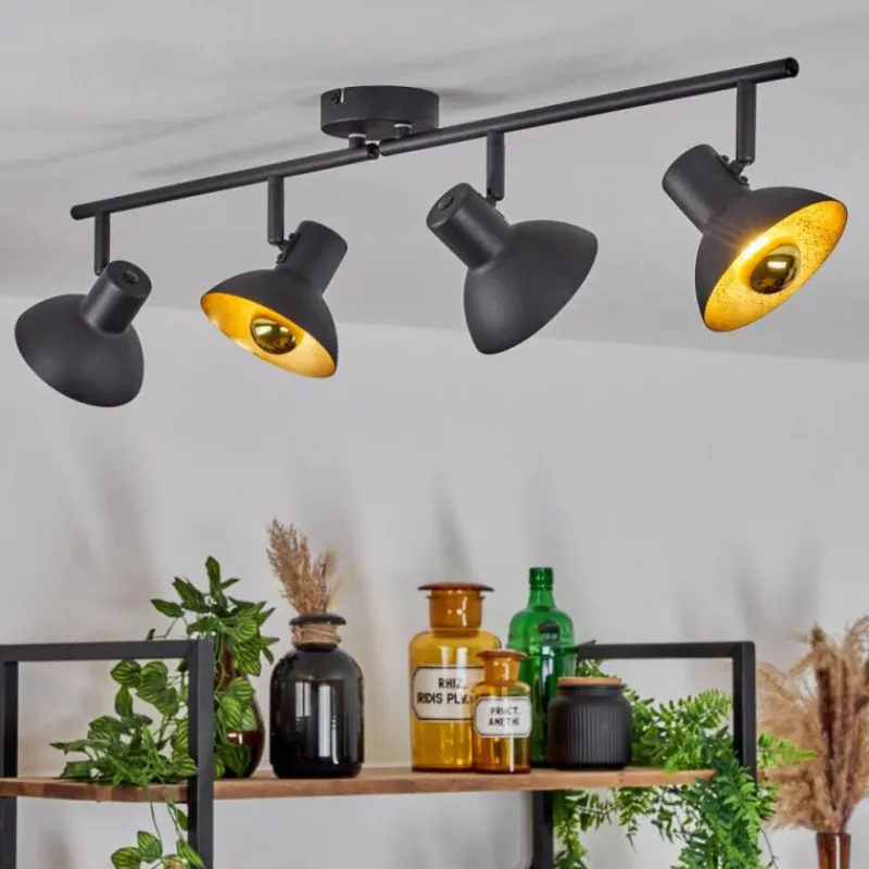 Lampes Dorées-hofstein Plafonnier Neiden Noir doré, 4 lumières