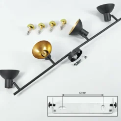 Lampes Dorées-hofstein Plafonnier Neiden Noir doré, 4 lumières