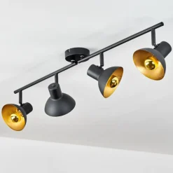 Lampes Dorées-hofstein Plafonnier Neiden Noir doré, 4 lumières