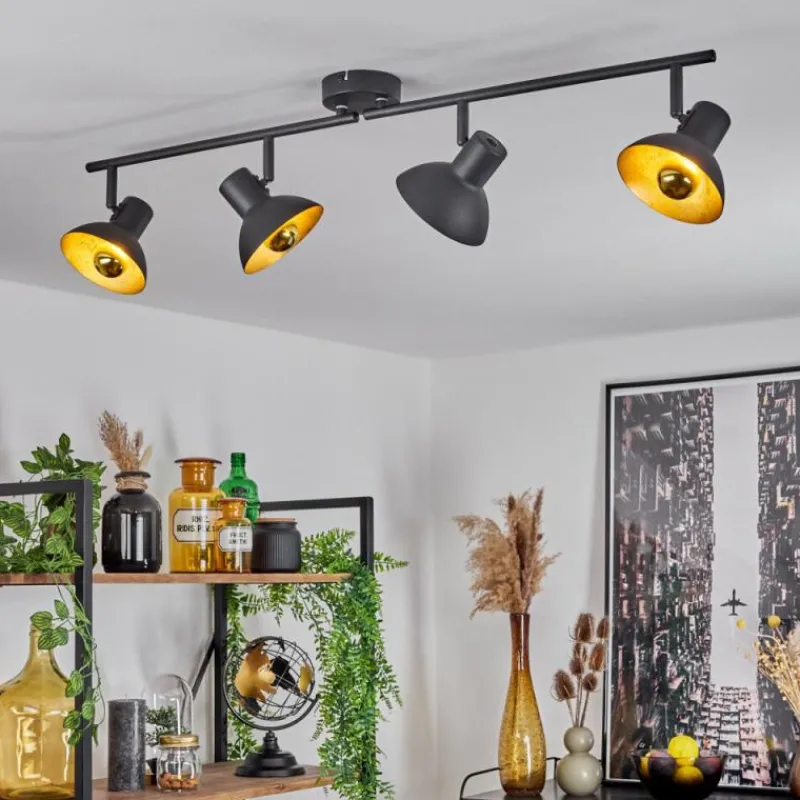 Lampes Dorées-hofstein Plafonnier Neiden Noir doré, 4 lumières