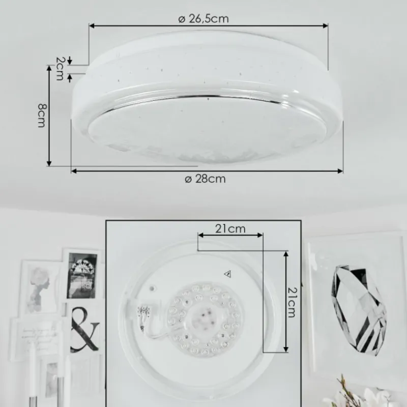 hofstein Plafonnier Nepes LED Blanc, 1 lumière* Éclairage Led