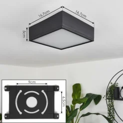 hofstein Plafonnier Netstal LED Anthracite, 1 lumière