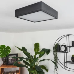 hofstein Plafonnier Netstal LED Noir, 1 lumière