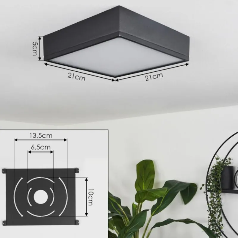 hofstein Plafonnier Netstal LED Noir, 1 lumière