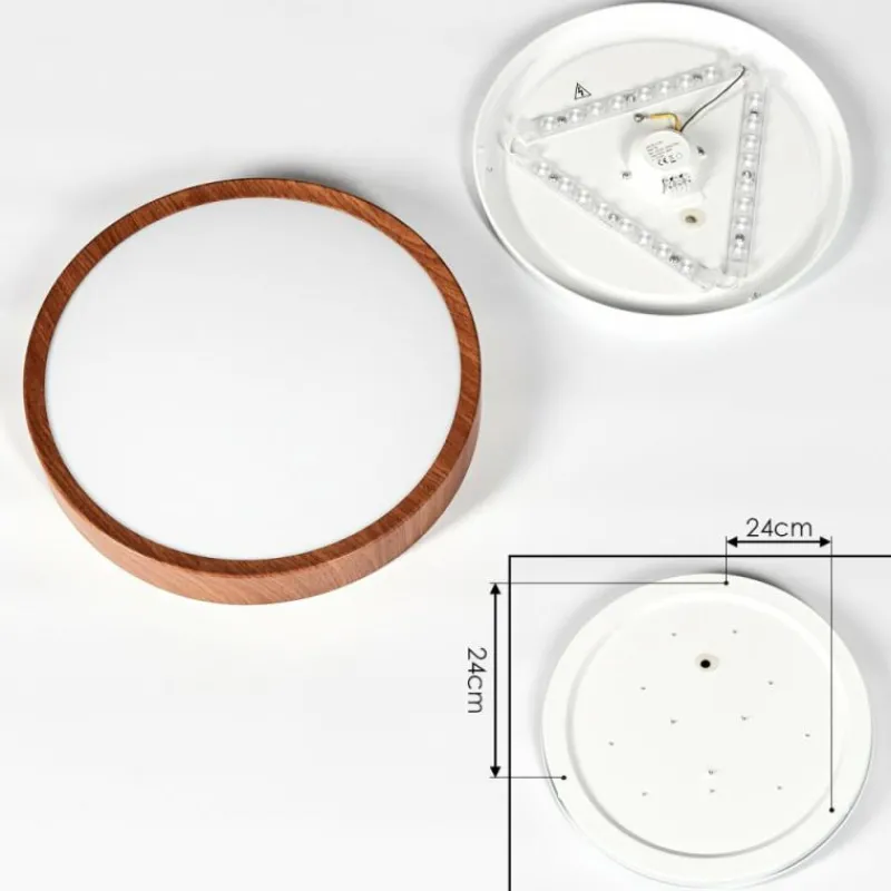 hofstein Plafonnier Nexo LED Bois foncé, 1 lumière