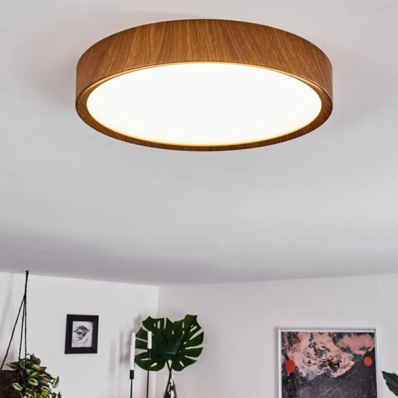 hofstein Plafonnier Nexo LED Bois foncé, 1 lumière