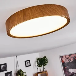 hofstein Plafonnier Nexo LED Bois foncé, 1 lumière