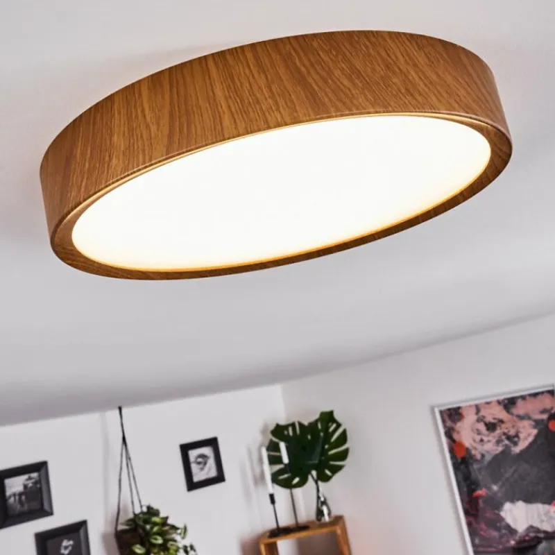 hofstein Plafonnier Nexo LED Bois foncé, 1 lumière