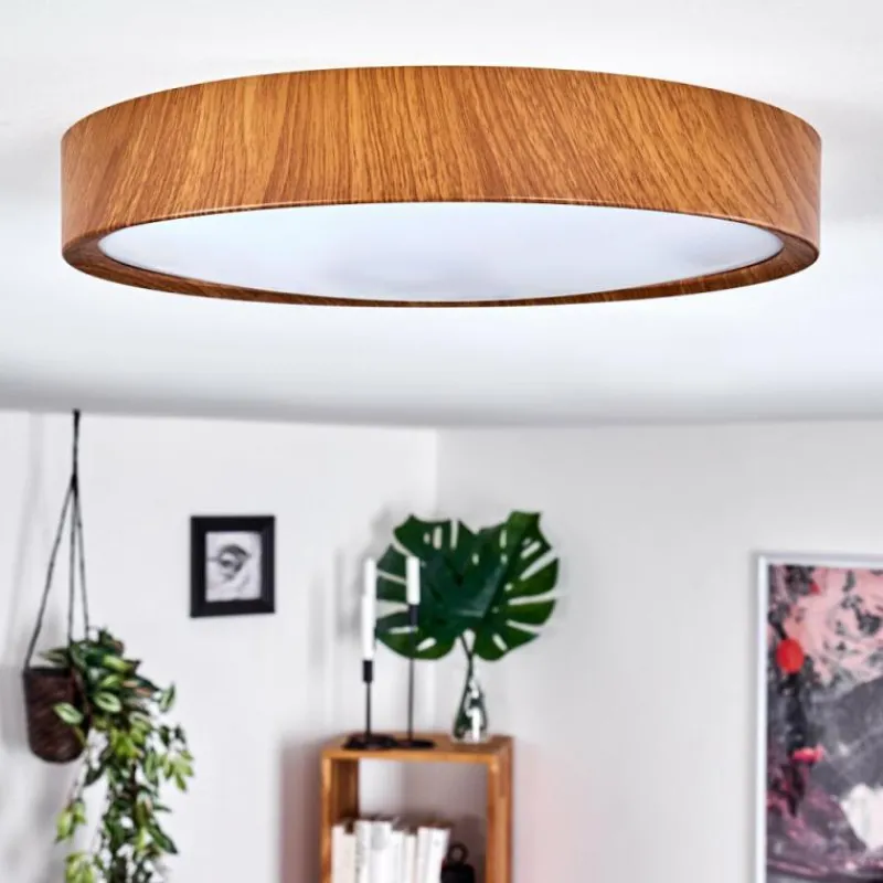 hofstein Plafonnier Nexo LED Bois foncé, 1 lumière