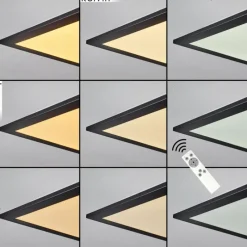 hofstein Plafonnier Nexo LED Noir, 1 lumière, Télécommandes