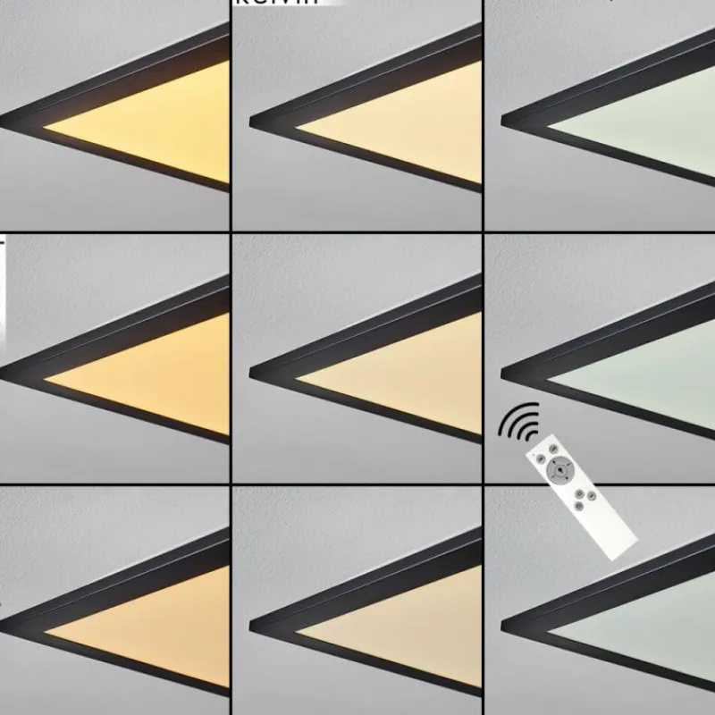 hofstein Plafonnier Nexo LED Noir, 1 lumière, Télécommandes