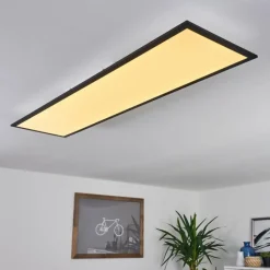 hofstein Plafonnier Nexo LED Noir, 1 lumière, Télécommandes