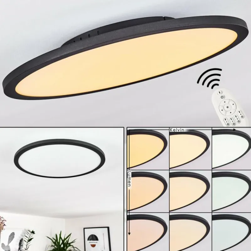 hofstein Plafonnier Nexo LED Noir, 1 lumière, Télécommandes