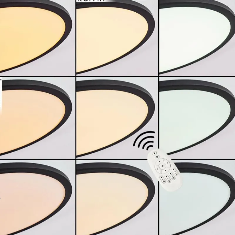 hofstein Plafonnier Nexo LED Noir, 1 lumière, Télécommandes