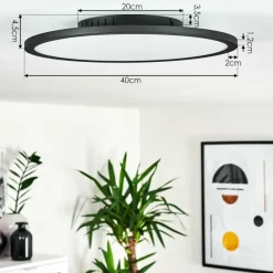 hofstein Plafonnier Nexo LED Noir, 1 lumière, Télécommandes