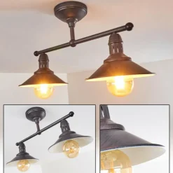 Luminaires Rustiques-hofstein Plafonnier Nibyn Brun, 2 lumières
