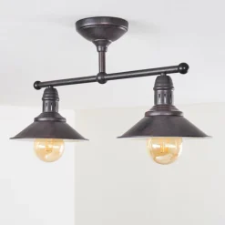 Luminaires Rustiques-hofstein Plafonnier Nibyn Brun, 2 lumières