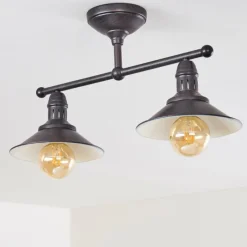 Luminaires Rustiques-hofstein Plafonnier Nibyn Brun, 2 lumières