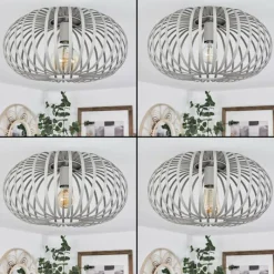 Lampes Industrielles-hofstein Plafonnier Nomenome Gris, 1 lumière