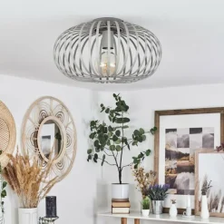 Lampes Industrielles-hofstein Plafonnier Nomenome Gris, 1 lumière