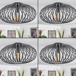 Lampes Industrielles-hofstein Plafonnier Nomenome Noir, 1 lumière