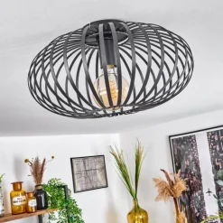 Lampes Industrielles-hofstein Plafonnier Nomenome Noir, 1 lumière