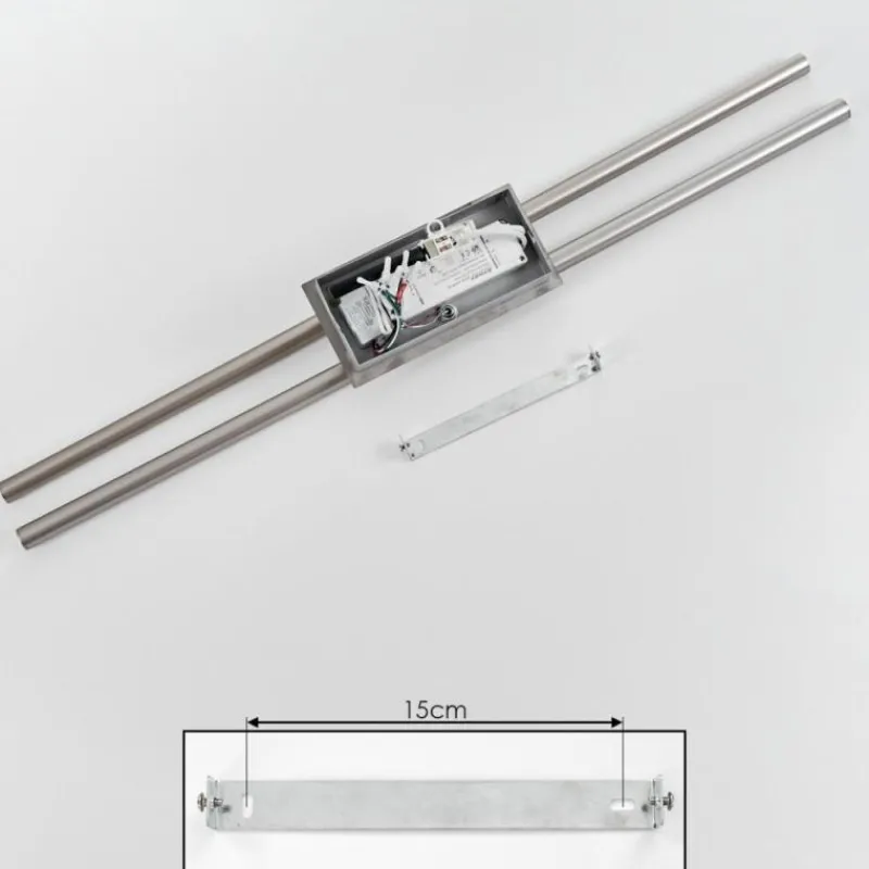 hofstein Plafonnier Noppa LED Chrome, Nickel mat, 2 lumières, Télécommandes, Changeur de couleurs