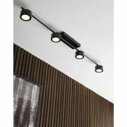 Luminaires Scandinaves-Luminaires Nordlux Plafonnier Nordlux CLYDE LED Noir, 4 lumières