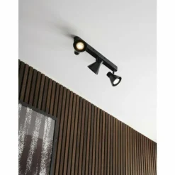 Luminaires Scandinaves-Luminaires Nordlux Plafonnier Nordlux EIK Noir, 3 lumières