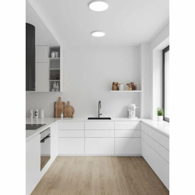 Luminaires Nordlux Plafonnier Nordlux OJA LED Blanc, 1 lumière, Détecteur de mouvement* Éclairage Led