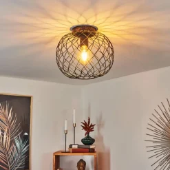 Lampes Dorées-hofstein Plafonnier Nordslesvig Or, Noir, 1 lumière