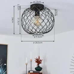 Lampes Dorées-hofstein Plafonnier Nordslesvig Or, Noir, 1 lumière