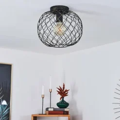 Lampes Dorées-hofstein Plafonnier Nordslesvig Or, Noir, 1 lumière