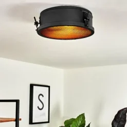 Lampes Dorées-hofstein Plafonnier Nordslesvig Or, Noir, 1 lumière